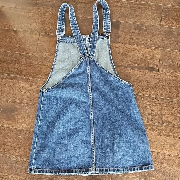 Zara TRF Collection Denim Overall Pinafore Dress Size Medium - Picture 6 of 9